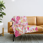 Tropical Toucans - Pink & Melon OmbrÃ© Throw Blanket Gallery Image 1