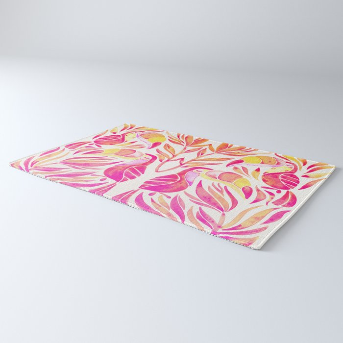Tropical Toucans - Pink & Melon OmbrÃ© Rug Gallery Image 3