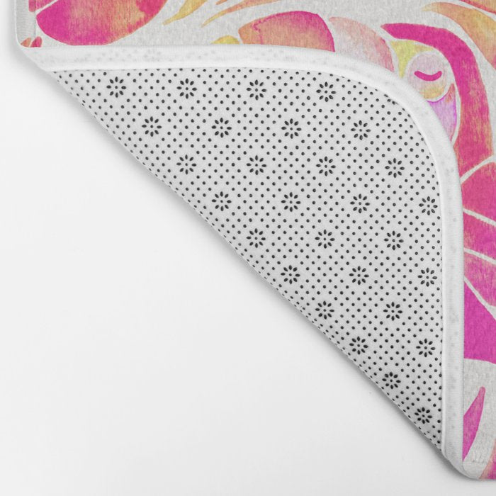 Tropical Toucans - Pink & Melon OmbrÃ© Bath Mat Gallery Image 2