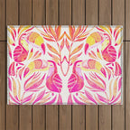Tropical Toucans - Pink & Melon OmbrÃ© Outdoor Rug Gallery Image 1