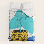 Totes magoats - memphis throwback retro house plant squiggle dot polka dot neon 1980s 80s style art Duvet Cover Gallery Image 6