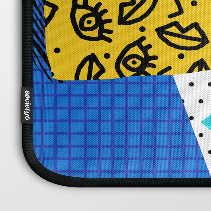 Totes magoats - memphis throwback retro house plant squiggle dot polka dot neon 1980s 80s style art Laptop Sleeve Gallery Image 3