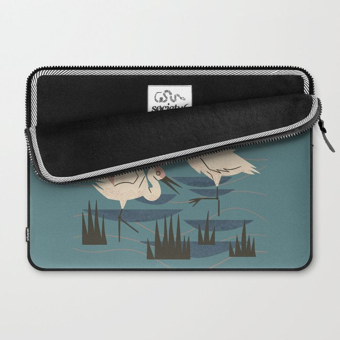 Cranes Wading At Sunset Laptop Sleeve Gallery Image 2