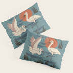 Cranes Wading At Sunset Pillow Sham Gallery Image 3