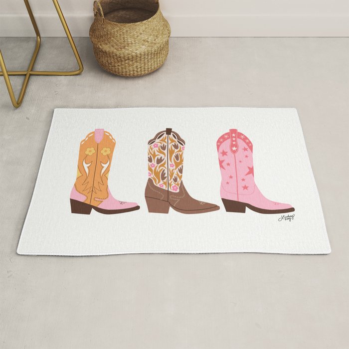 Pink Cowboy Boots  Rug Gallery Image 1