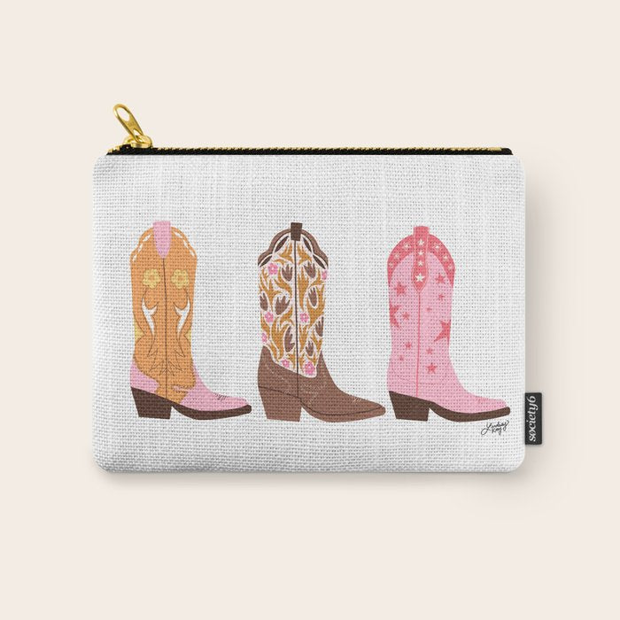 Pink Cowboy Boots  Carry All Pouch Gallery Image 1
