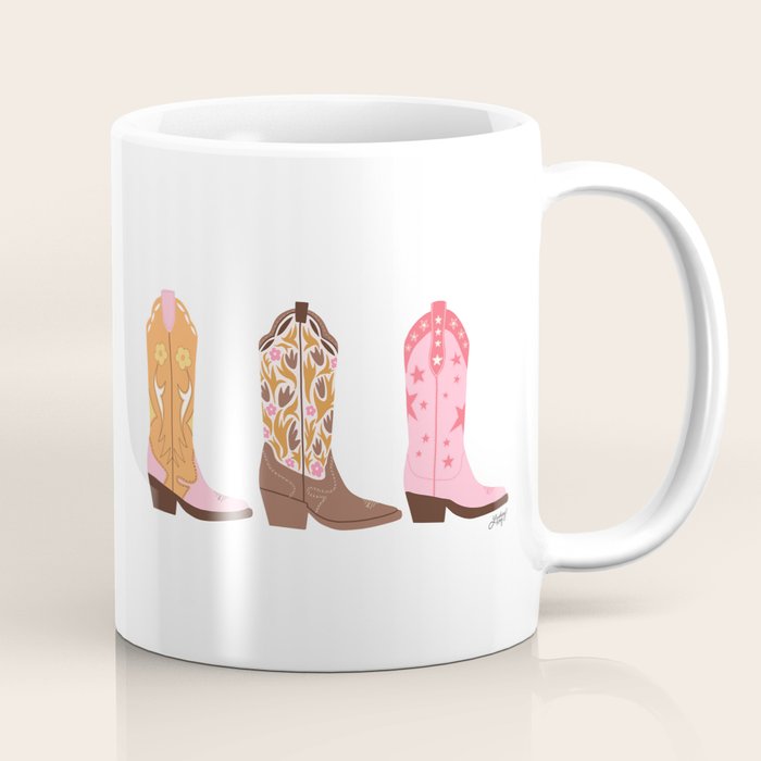 Pink Cowboy Boots  Coffee Mug Gallery Image 1