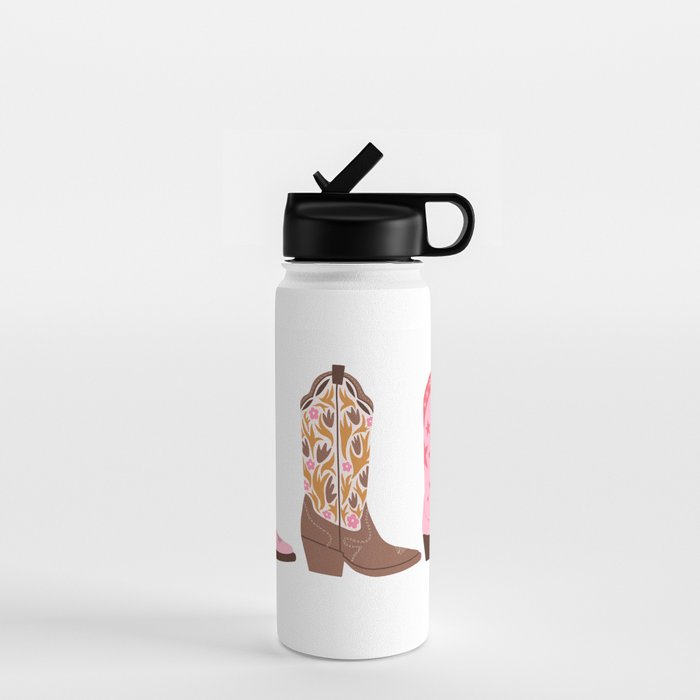 Pink Cowboy Boots  Water Bottle Gallery Image 1