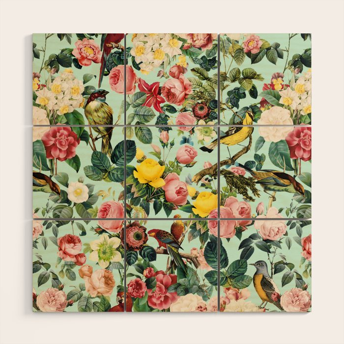 Floral and Birds III Wood Wall Art Gallery Image 1