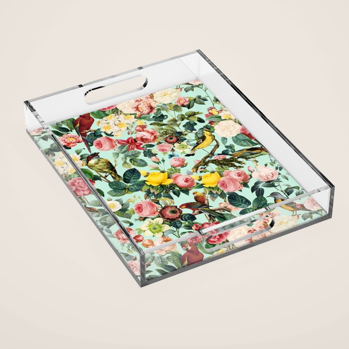Floral and Birds III Acrylic Tray Gallery Image 1