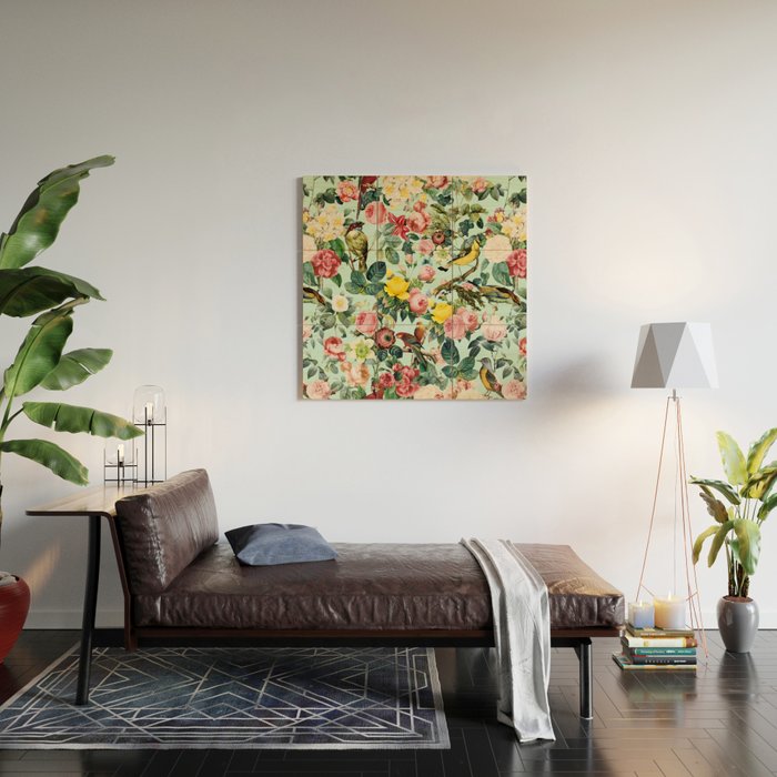 Floral and Birds III Wood Wall Art Gallery Image 2