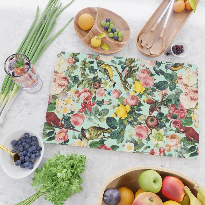 Floral and Birds III Cutting Board Gallery Image 2