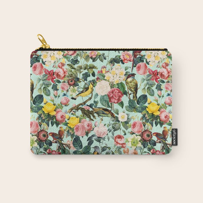Floral and Birds III Carry All Pouch Gallery Image 1