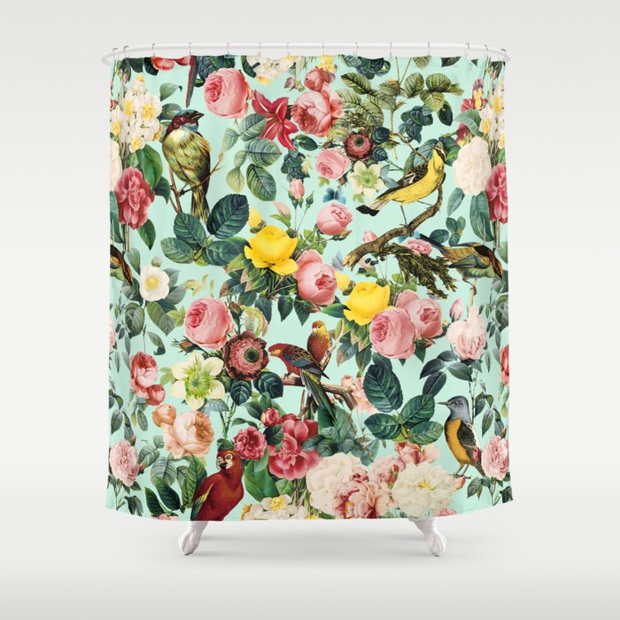 Floral and Birds III Shower Curtain Gallery Image 1