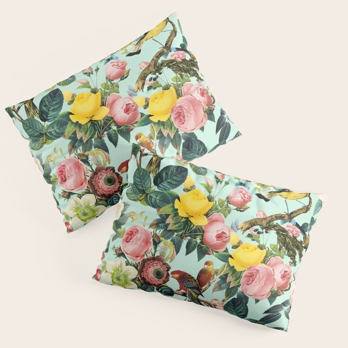 Floral and Birds III Pillow Sham Gallery Image 1