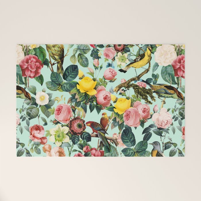 Floral and Birds III Welcome Mat Gallery Image 1