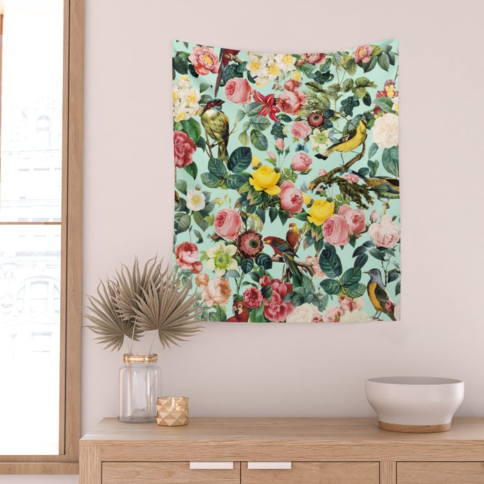 Floral and Birds III Wall Tapestry Gallery Image 2