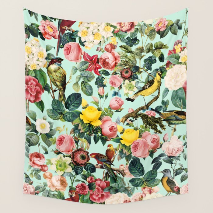 Floral and Birds III Wall Tapestry Gallery Image 4