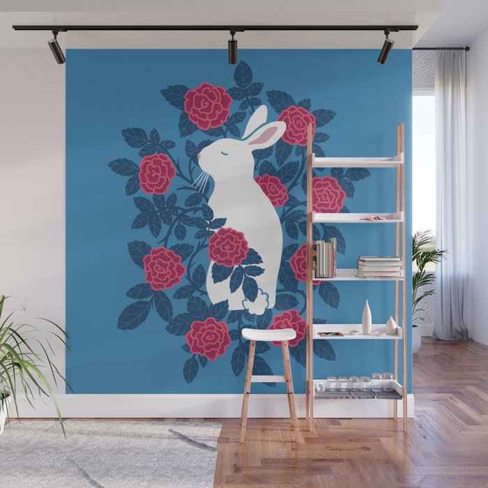 White Rabbit Wall Mural Gallery Image 1