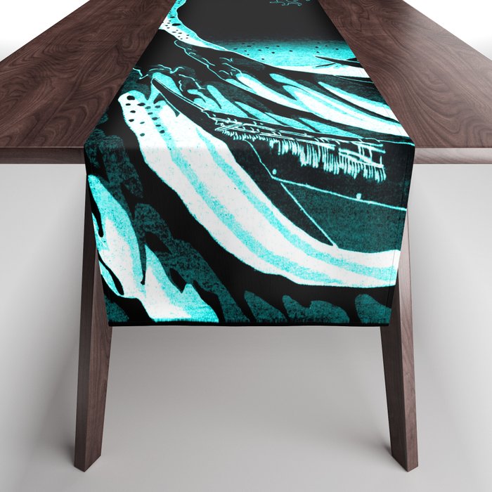 The Great Wave : Dark Teal Table Runner Gallery Image 1