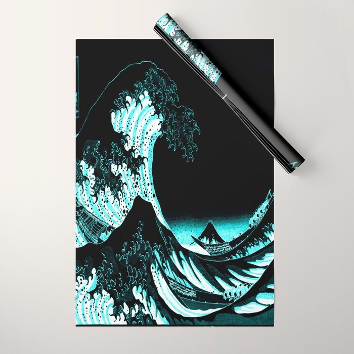 The Great Wave : Dark Teal Wrapping Paper Gallery Image 1
