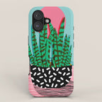 Edgy - wacka potted indoor house plant hipster retro throwback minimal 1980s 80s neon pop art iPhone Case Gallery Image 1