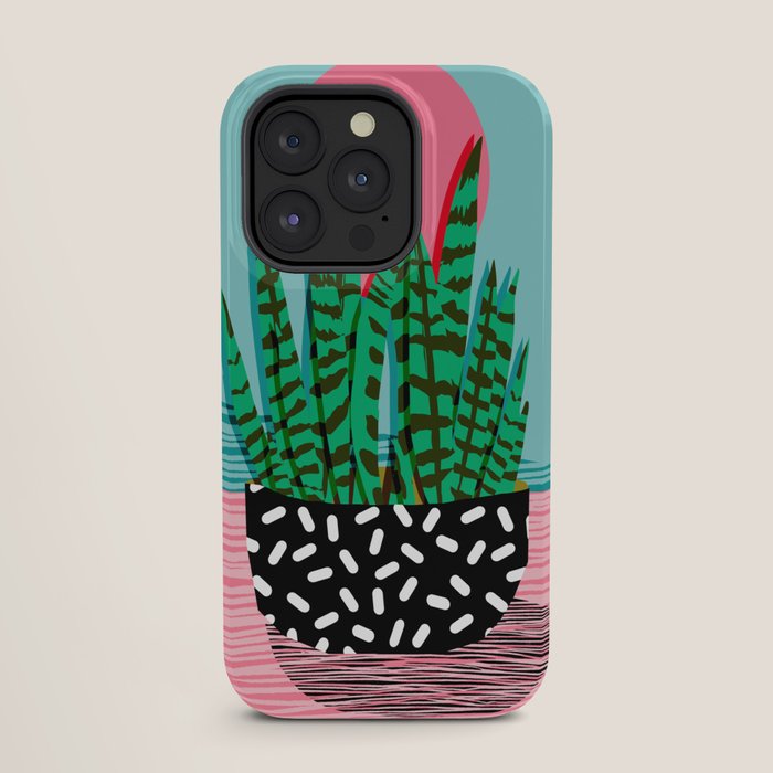 Edgy - wacka potted indoor house plant hipster retro throwback minimal 1980s 80s neon pop art iPhone Case Gallery Image 27
