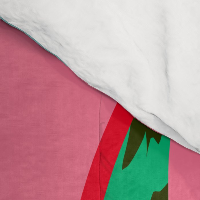 Edgy - wacka potted indoor house plant hipster retro throwback minimal 1980s 80s neon pop art Comforter Gallery Image 4