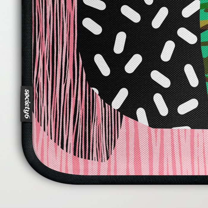 Edgy - wacka potted indoor house plant hipster retro throwback minimal 1980s 80s neon pop art Laptop Sleeve Gallery Image 3