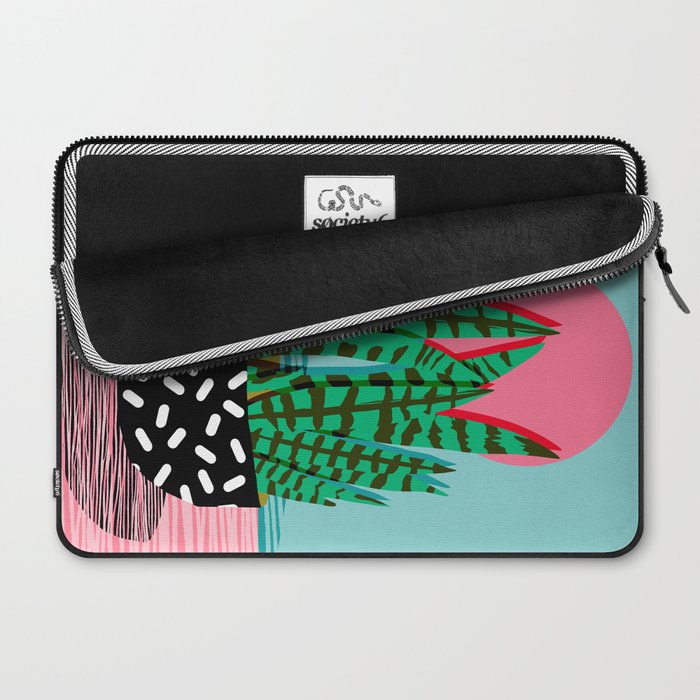 Edgy - wacka potted indoor house plant hipster retro throwback minimal 1980s 80s neon pop art Laptop Sleeve Gallery Image 2