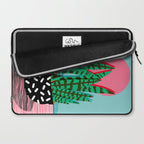 Edgy - wacka potted indoor house plant hipster retro throwback minimal 1980s 80s neon pop art Laptop Sleeve Gallery Image 2
