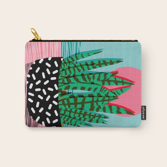 Edgy - wacka potted indoor house plant hipster retro throwback minimal 1980s 80s neon pop art Carry All Pouch Gallery Image 1
