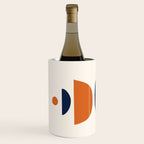 Abstract Shapes 14 in Orange and Navy Blue (Rainbow and Moon Phases Abstraction) Wine Chiller Gallery Image 2