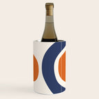 Abstract Shapes 14 in Orange and Navy Blue (Rainbow and Moon Phases Abstraction) Wine Chiller Gallery Image 1