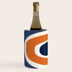 Abstract Shapes 14 in Orange and Navy Blue (Rainbow and Moon Phases Abstraction) Wine Chiller Gallery Image 3