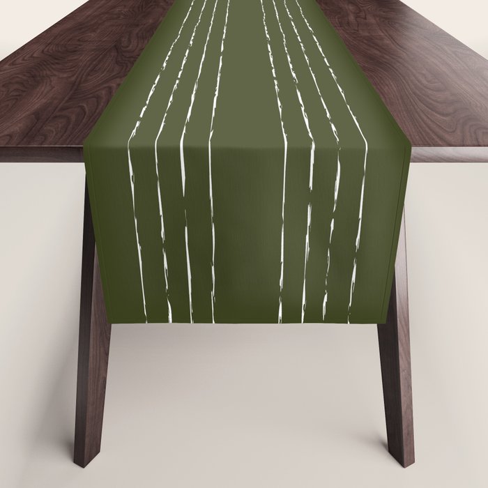 Lines #5 (Olive Green) Table Runner Gallery Image 1