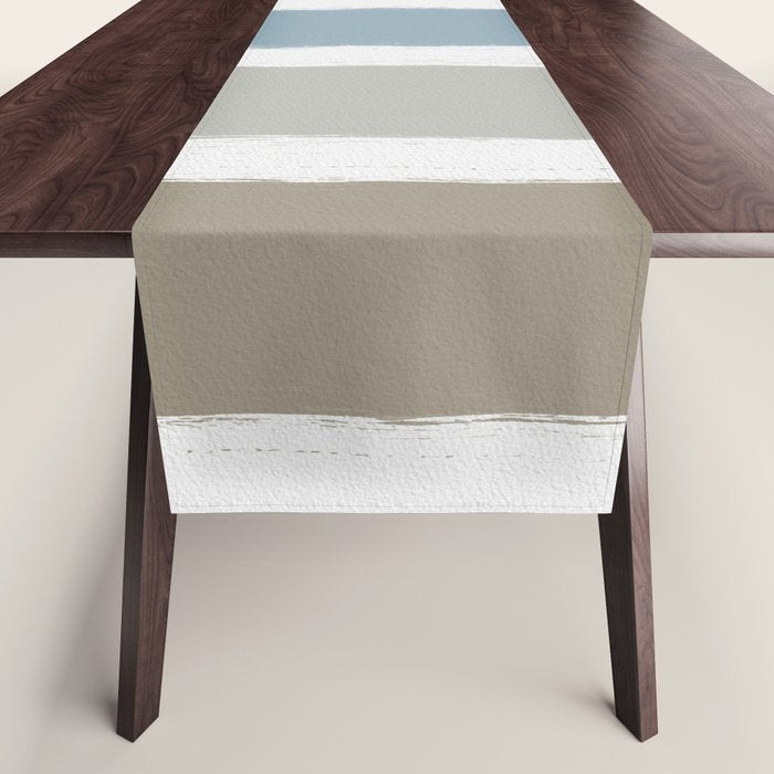 Blue & Taupe Stripes Table Runner Gallery Image 1