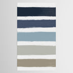 Blue & Taupe Stripes Tablecloth Gallery Image 2