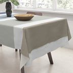 Blue & Taupe Stripes Tablecloth Gallery Image 3