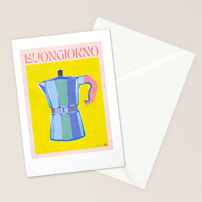 Buongiorno - Bold Retro Italian Coffee Maker Stationery Card Gallery Image 2