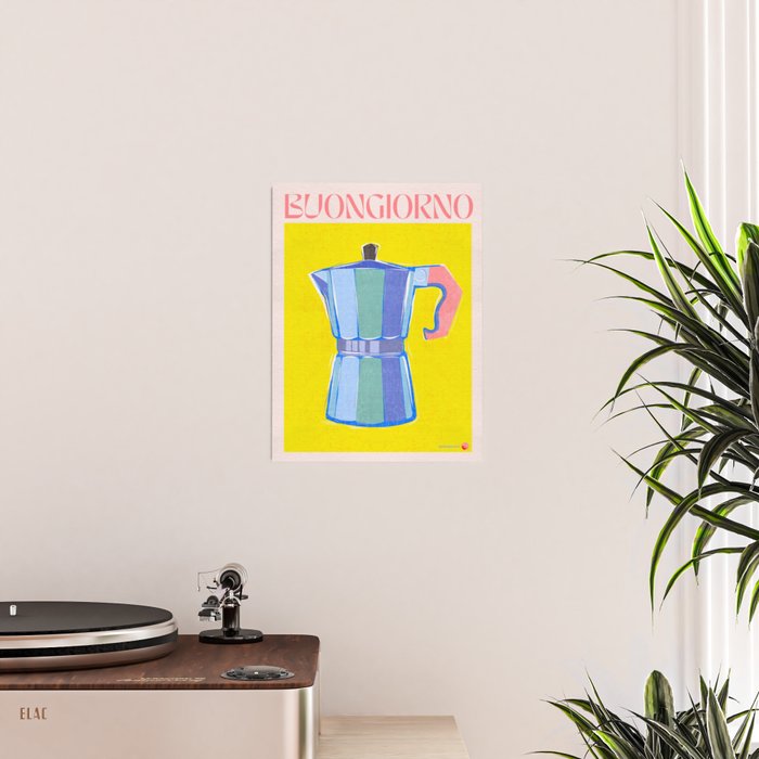 Buongiorno - Bold Retro Italian Coffee Maker Poster Gallery Image 2
