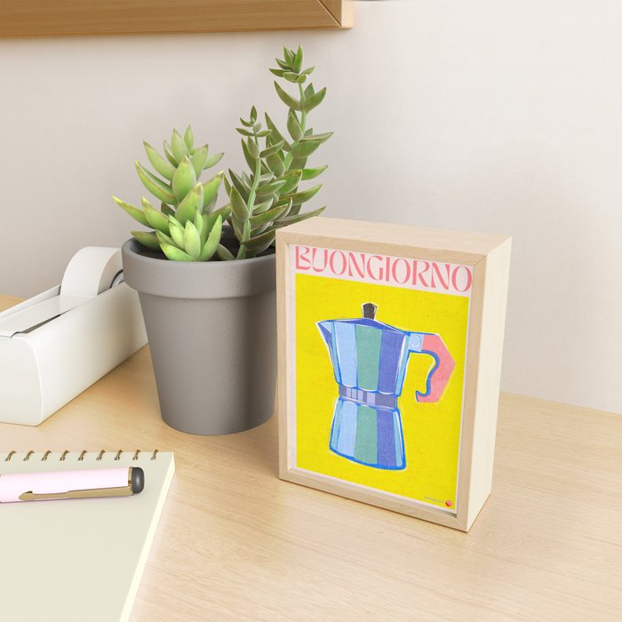 Buongiorno - Bold Retro Italian Coffee Maker Mini Art Print Gallery Image 2