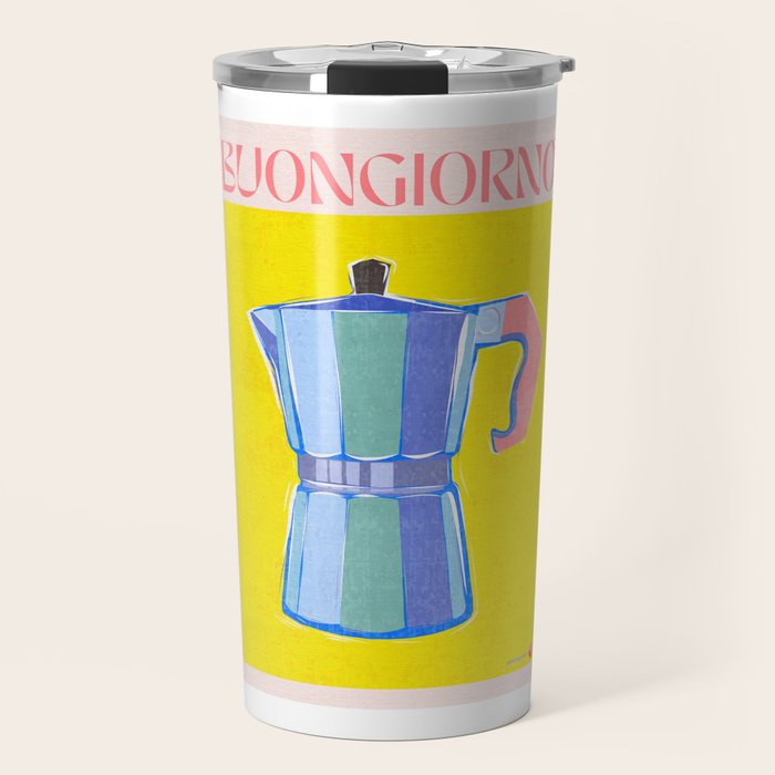 Buongiorno - Bold Retro Italian Coffee Maker Travel Mug Gallery Image 1