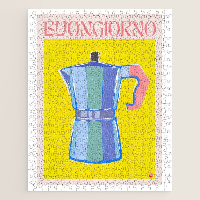 Buongiorno - Bold Retro Italian Coffee Maker Jigsaw Puzzle Gallery Image 1