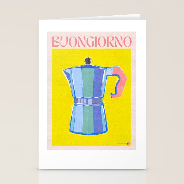 Buongiorno - Bold Retro Italian Coffee Maker Stationery Card Gallery Image 2