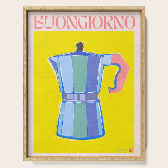 Buongiorno - Bold Retro Italian Coffee Maker Serving Tray Gallery Image 1
