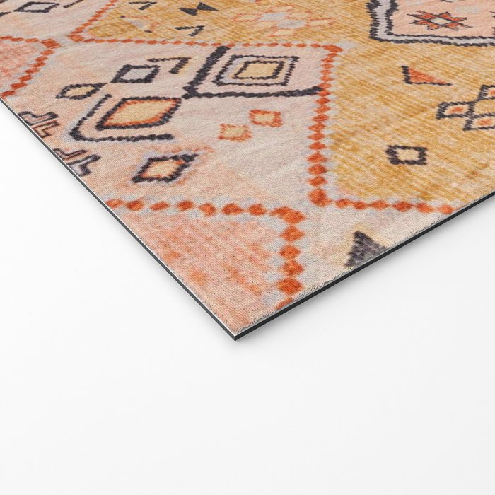 N218 - Mustard Yellow Oriental Heritage Boho Traditional Moroccan Desert Style Welcome Mat Gallery Image 2