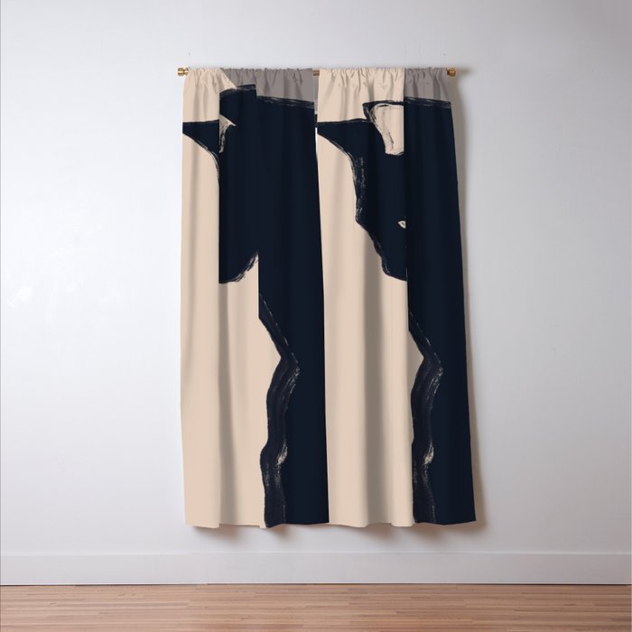 Minimal Abstract Art Black Cat Window Curtain Gallery Image 3