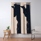 Minimal Abstract Art Black Cat Window Curtain Gallery Image 5