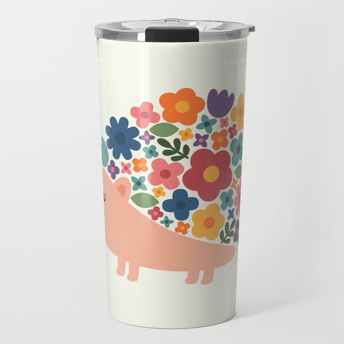 Floral Hedgehog Travel Mug Gallery Image 1